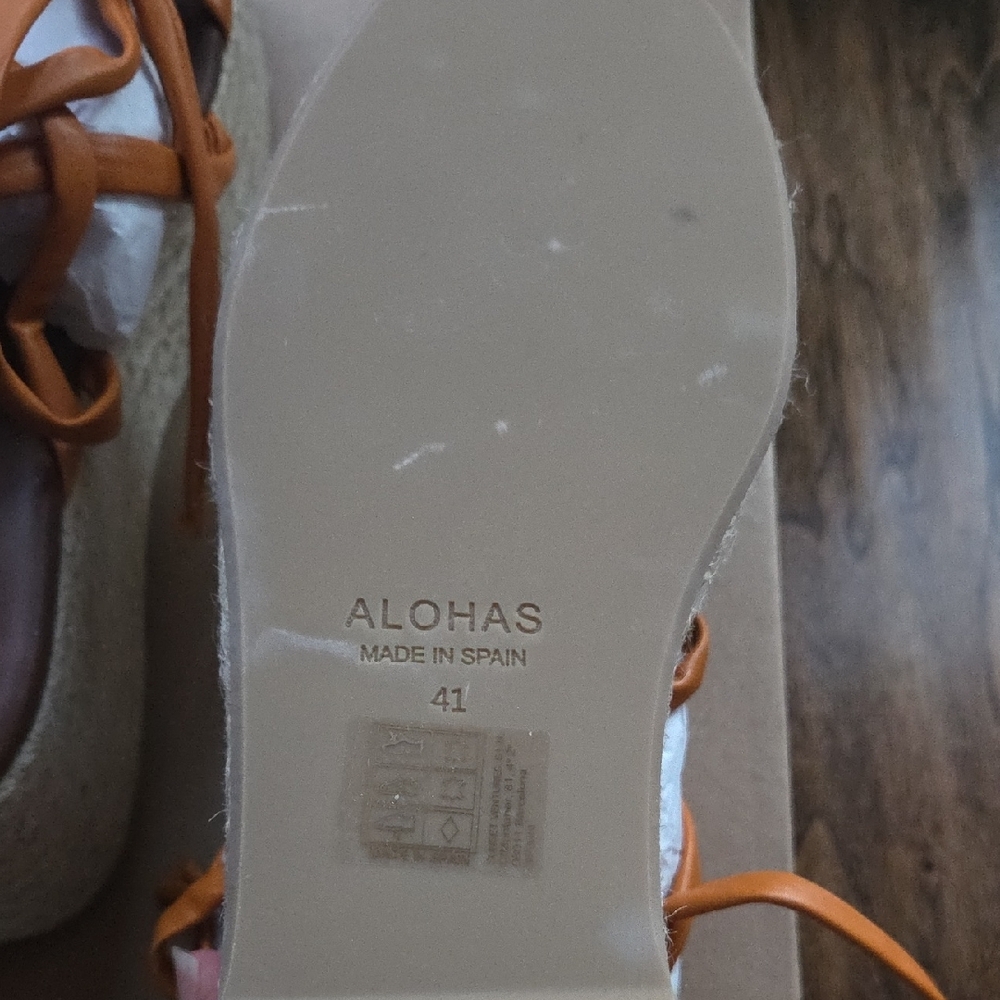 ALOHAS Paw Paw Spritz Orange Espadrille Flatform Sandals. NWT. Size 41 - Picture 6 of 7